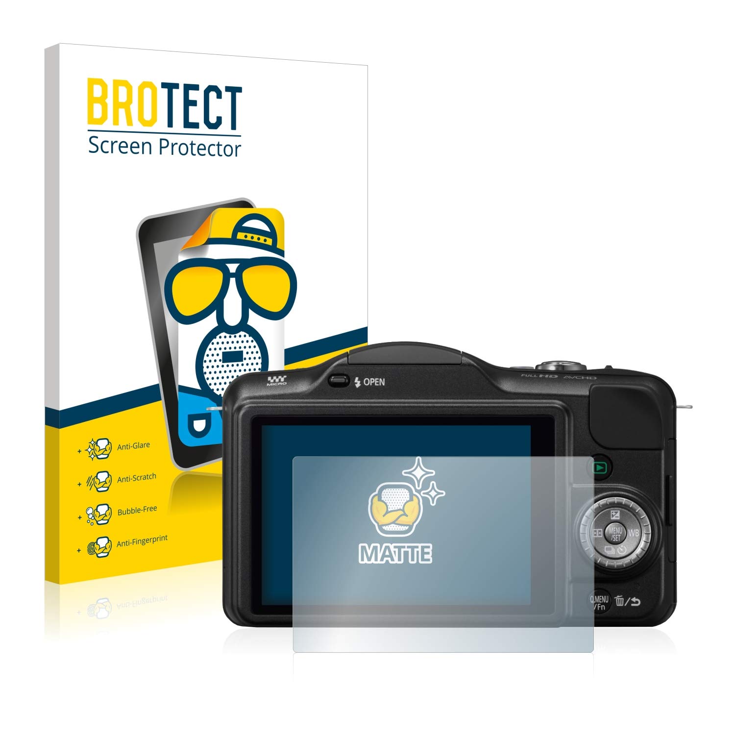 BROTECT Protector De Pantalla Anti-Reflejos Para Panasonic Lumix DMC-GF3 – Película Mate Anti-Huellas (2 Unidades)
