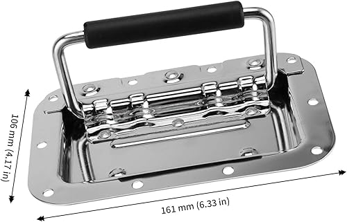 Miniatura 2 de JAPCHET Paquete de 8 manijas empotrables resistentes de 4.2 x 6.3 pulgadas, mango empotrable con resorte plateado con agarre empotrado para caja de
