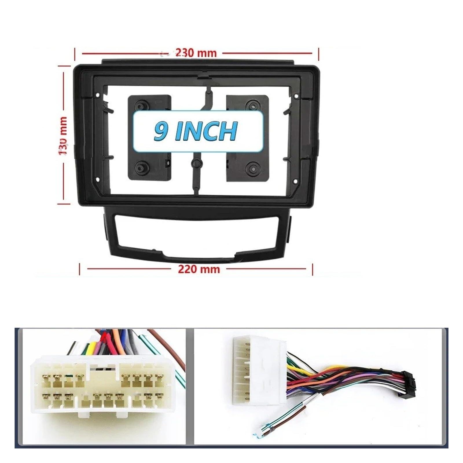 Mascherina Autoradio Cornice Stereo Lettore Multimediale Pannello Centrale Fascia 9 Pollici Interni Auto Stereo Radio Android Telaio per Ssang YONG per Korando 2011-2013
