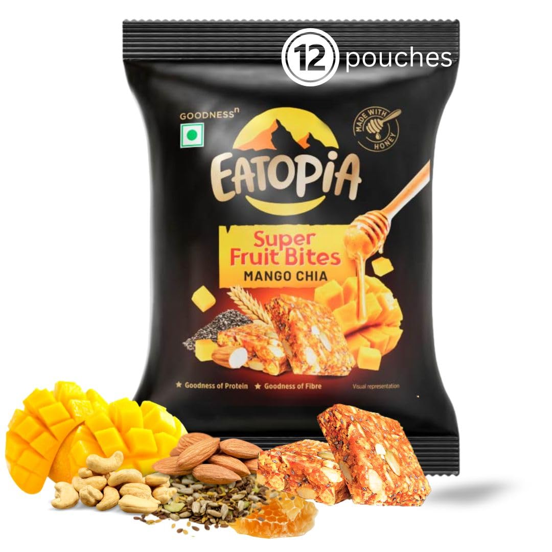 Eatopia Jackfruit Almond Protein Fruit Bites|Refined Sugar Free 15g Protein Bars|Pack of 2 — Amazon image 4