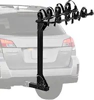 Suporte para engate de 4 bicicletas com receptor de engate de 5 cm para carros, carga de até 75 kg, suporte de bicicleta dobrável duplo inclinável, suporte de bicicleta resistente para carro,