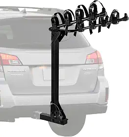 Suporte para engate de 4 bicicletas com receptor de engate de 5 cm para carros, carga de até 75 kg, suporte de bicicleta dobrável duplo inclinável, suporte de bicicleta resistente para carro,