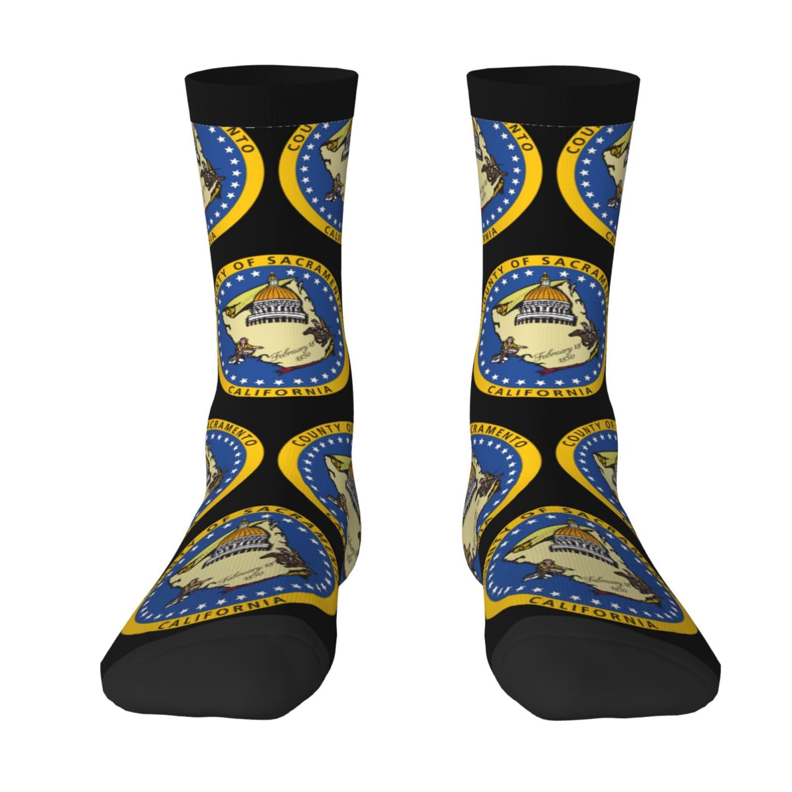 SIYTUAU Seal Of Sacramento County, California Socks For Women Men Cushion Athletic Crew Socks Casual Wicking Socks