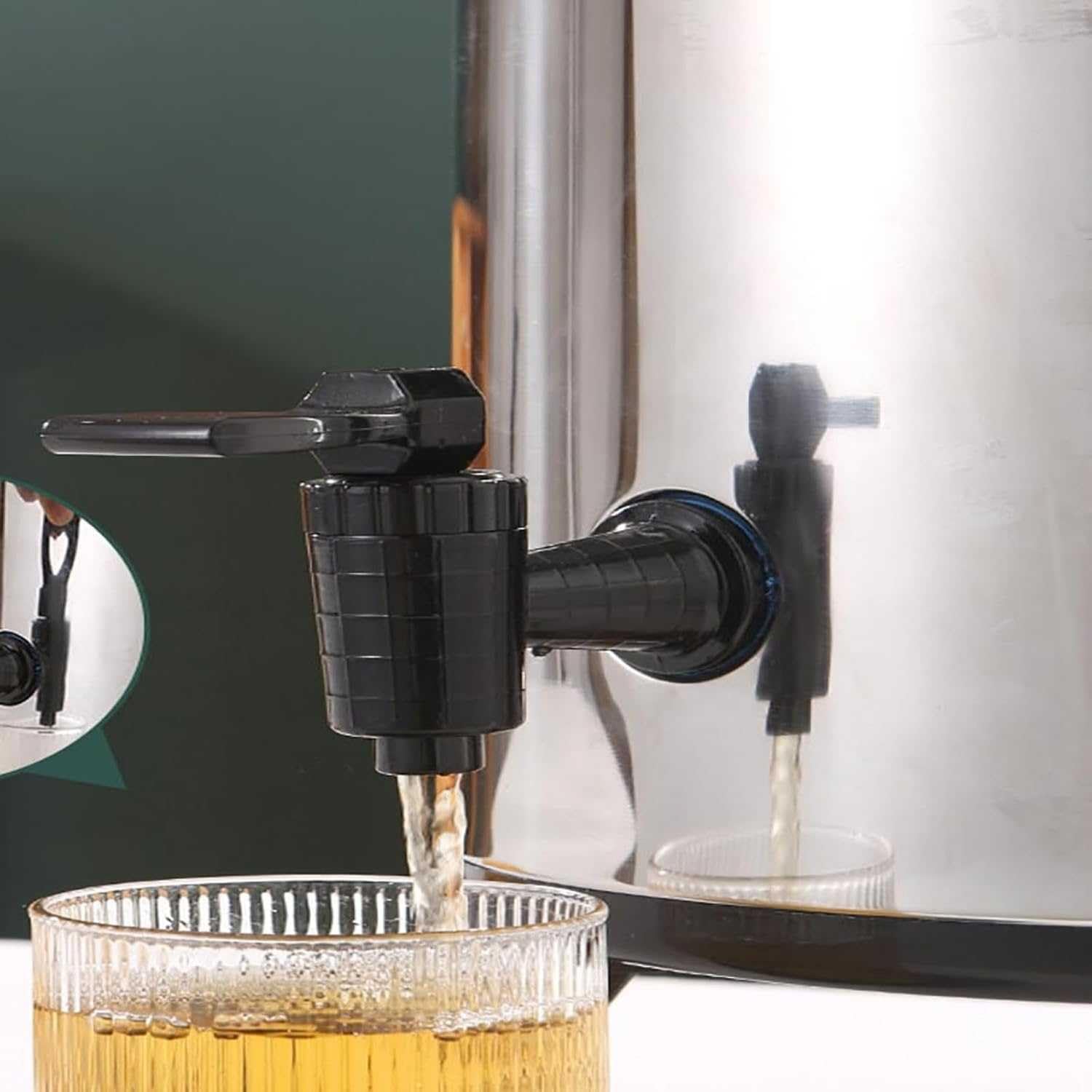 Urna comercial de gran capacidad for catering, dispensador bebidas aislado acero inoxidable 304, jarra café, urna agua caliente con grifo térmico negro(12L)