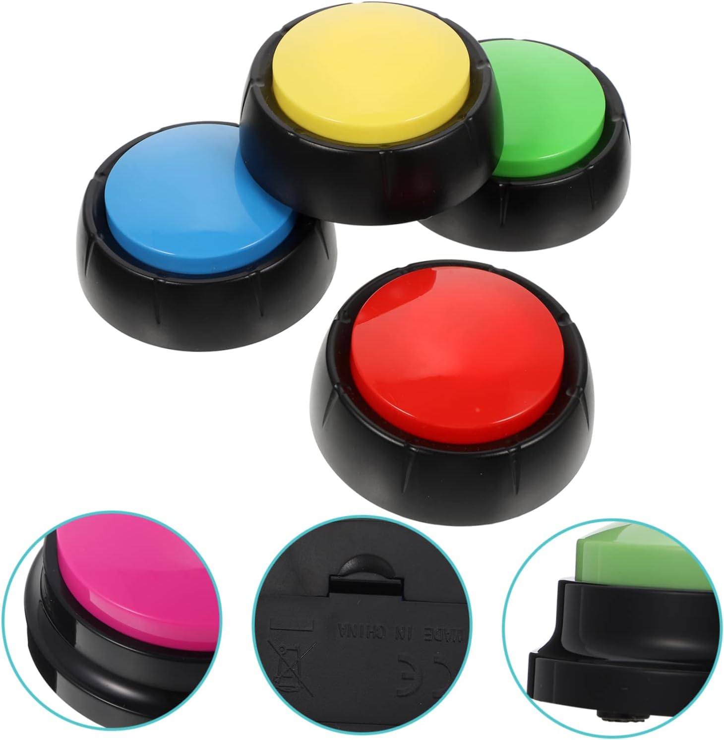 Kisangel 4pcs Pet Voice Button Dog Interactive Toys Talking Buttons for Communication Training Random Color
