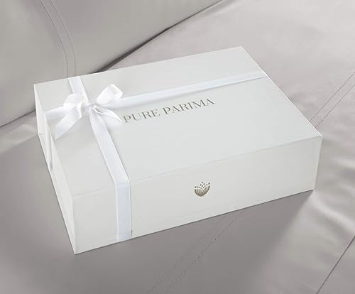 Miniatura 5 de Pure Parima Juego de funda de edredón de lujo 100% algodón egipcio certificado, fresco, transpirable, ultra suave, tejido de satén con doble