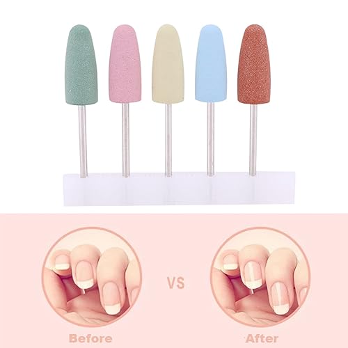 Miniatura 4 de Brocas de cutícula para pulir uñas 11 × 7 × 1 5 piezas de arte de uñas pulidor de silicona molinillos de uñas, brocas de manicura, herramientas de