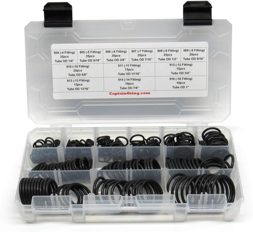ORB BOSS Hydraulic Fitting SAE 900 O-Ring Seal Kit (Buna-N 70-255 Piece Kit, 12 Sizes)
