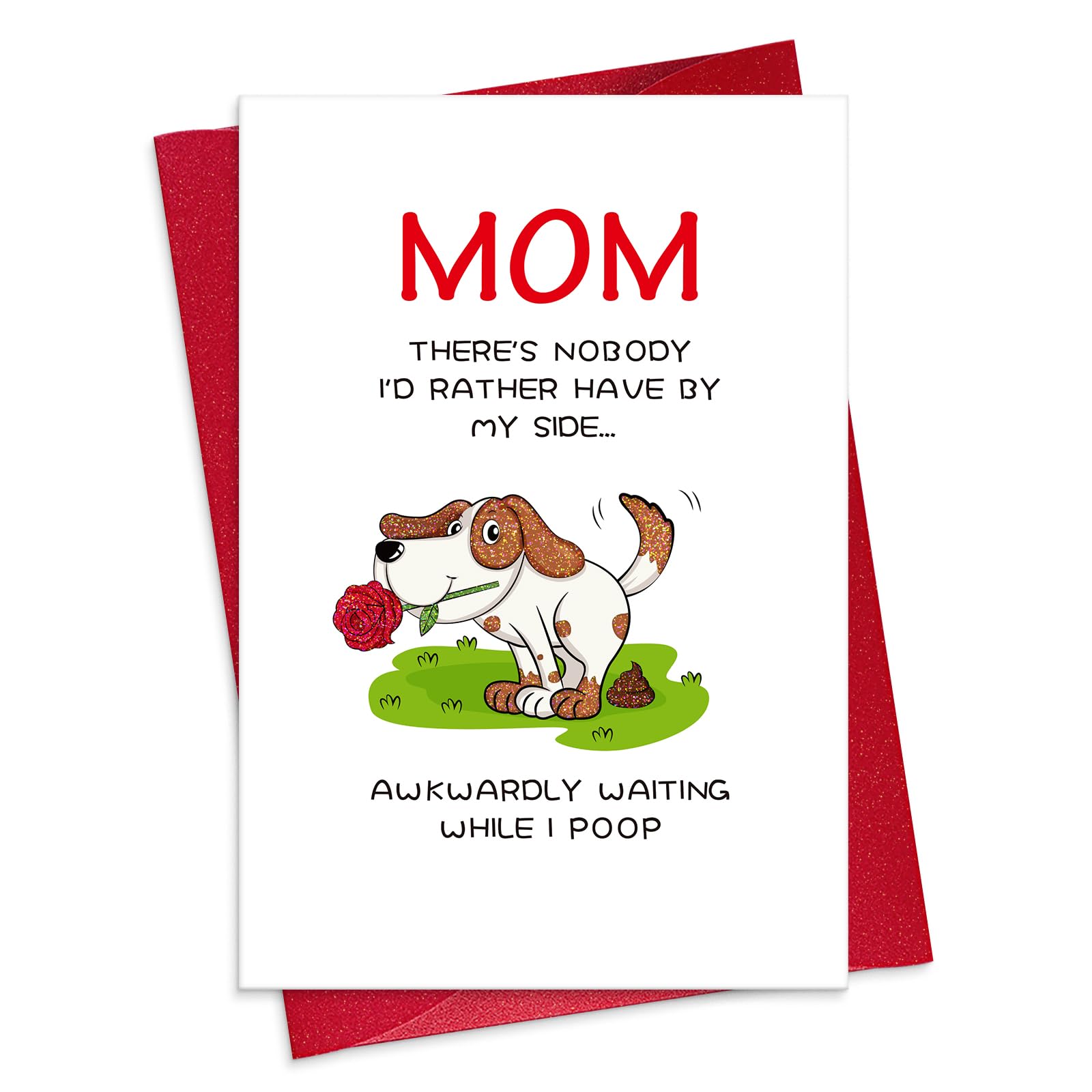 D4DREAM Mothers Day Card from Dog - 5.5x8 Funny Birthday Card for Dog Mom Humorous Mothers Day Birthday Gift from Pets Bonus Mom with Envelope