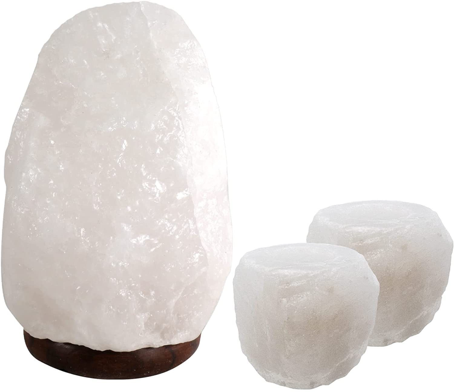 Salzkristall Lampe Salzlampe Halit Natur 2-3 kg Plus 2 x Teelichthalter Halit aus der Salt Range Pakistan by Salzarena