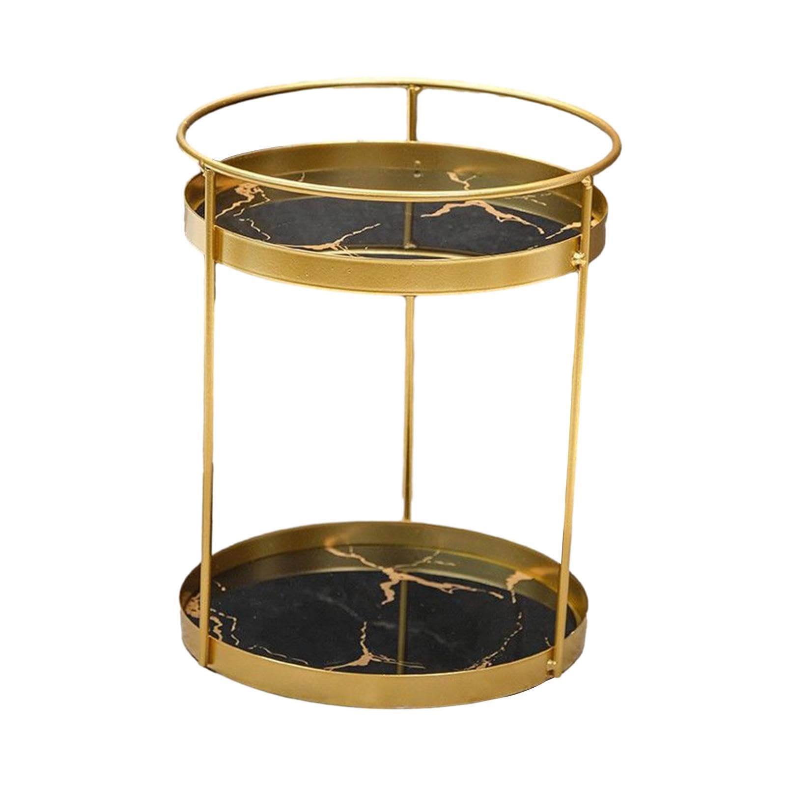 Enakshi (LABEL) Creations Bathroom Organizer Round Cosmetic Storage Rack for Household Farmhouse Hotel Black Double LayersHome & Garden|Household Supplies & Cleaning|Home Organization|Storage Boxes 4