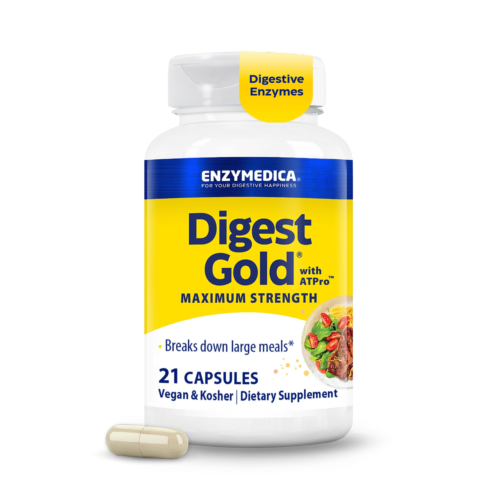 Enzymedica Digest Gold, Maximum Strength, ATPro Energy Support - 21 Caps