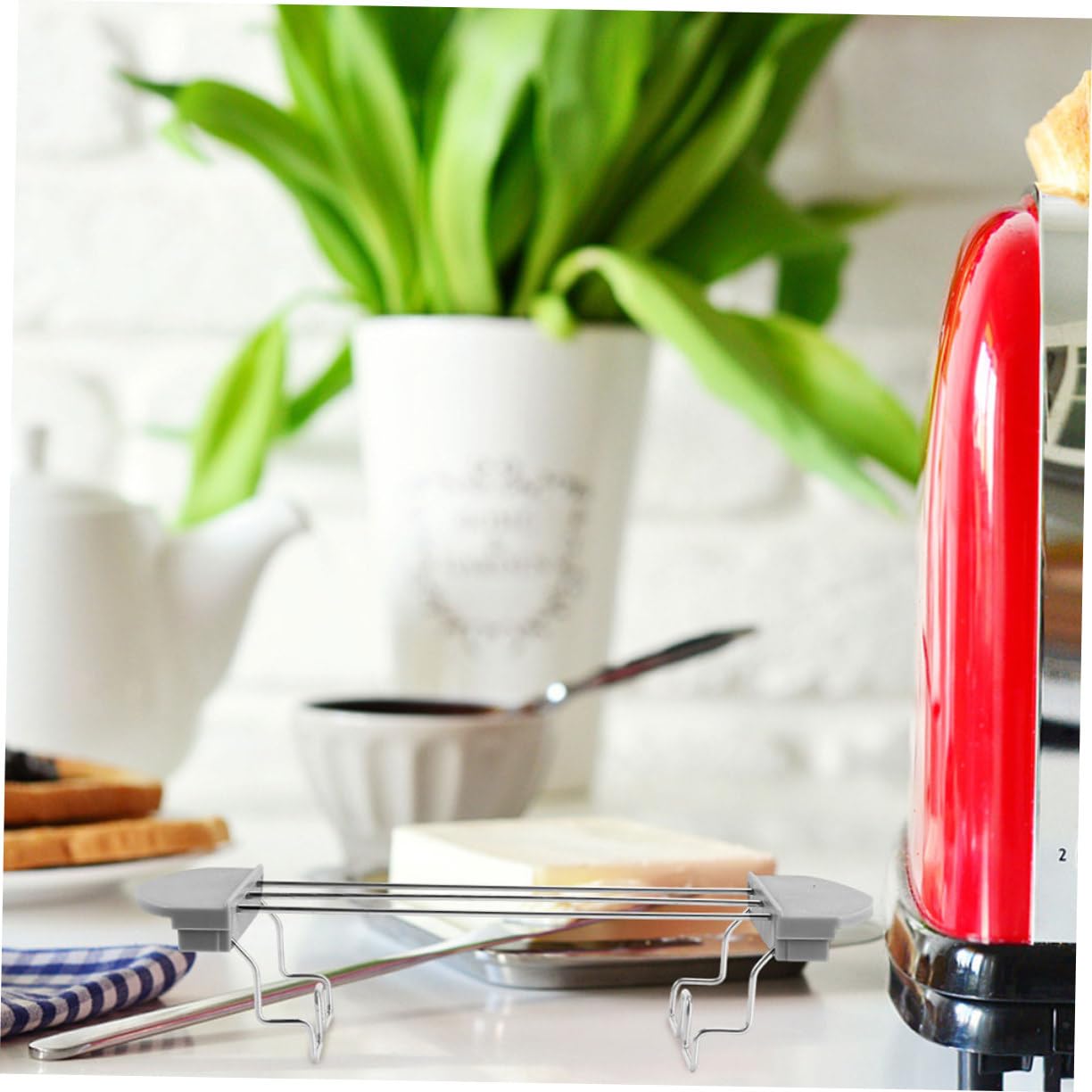 Brötchenaufsatz für Toaster mit Toaster Wärmeplatte aus Silikon und Eisen Kompakter und Wiederverwendbarer Warmhalterost für Toastmaschinen