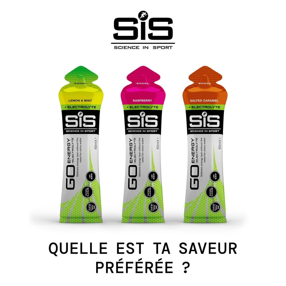 Gusto Raspberry Electrolyte Gel Sis avec électrolyte 60 ML Single Sport intégration sels minéraux (1X)