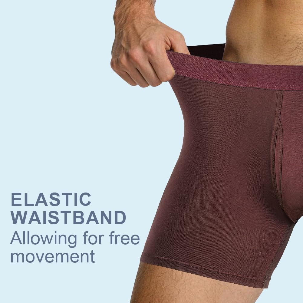 DiULi Calzoncillos Hombre Boxer Deportivos, Pack de 3 Calzoncillos Bóxers de 95% Fibra de Bambú y 5% Elastano, Ropa Interior Extra Larga, Bóxers Hombre Deportiva, Comodidad Todo el Día