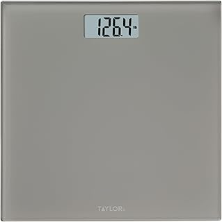 Digital Scales for Body Weight, Highly Accurate 350 LB Capacity Bathroom Scale, 11.0 x 11.0 Inch Durable Glass Platform, Battery Powered, Easy to Read, Gray