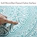 LEEVAN Round Rug 3ft Modern Flannel Microfiber Non-Slip Washable Circular Small Area Rug Study Soft RuggableYoga Carpet Living Room Bedroom Floor Mat,Teal Mandala