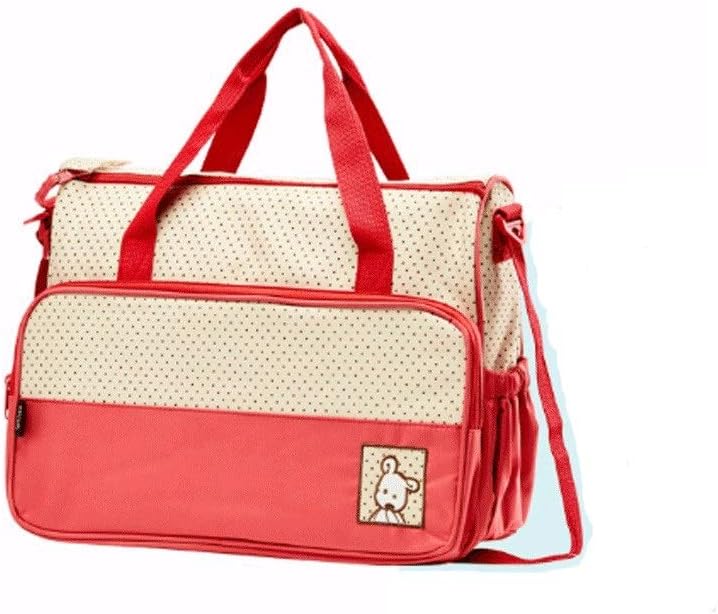 Red mummy bag, multifunctional storage, intimate side pockets, large capacity, can hold baby products