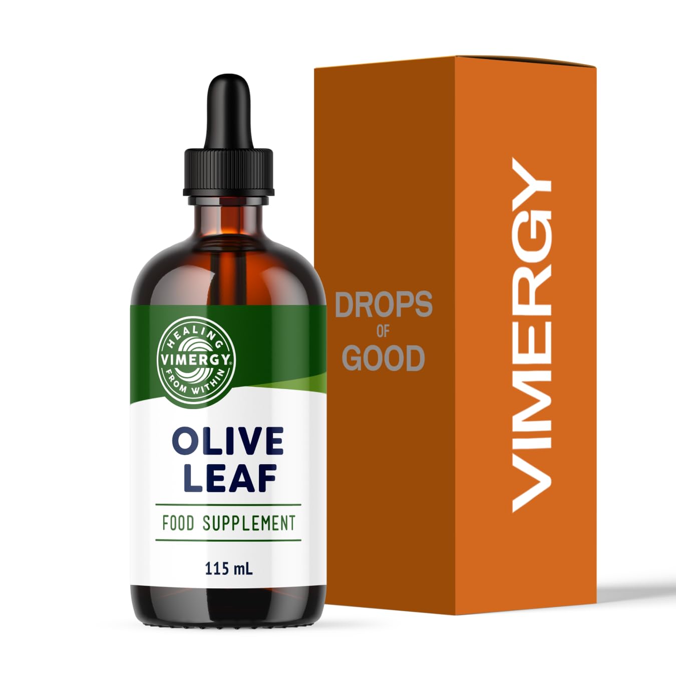 VimergyOlive Leaf Extract, 57 Servings - Pure Olive Leaf Liquid Drops - Supports Immune and Cardiovascular Health - Gluten-Free, Non-GMO, Vegan & Paleo Friendly (115 ml)USDA Organic