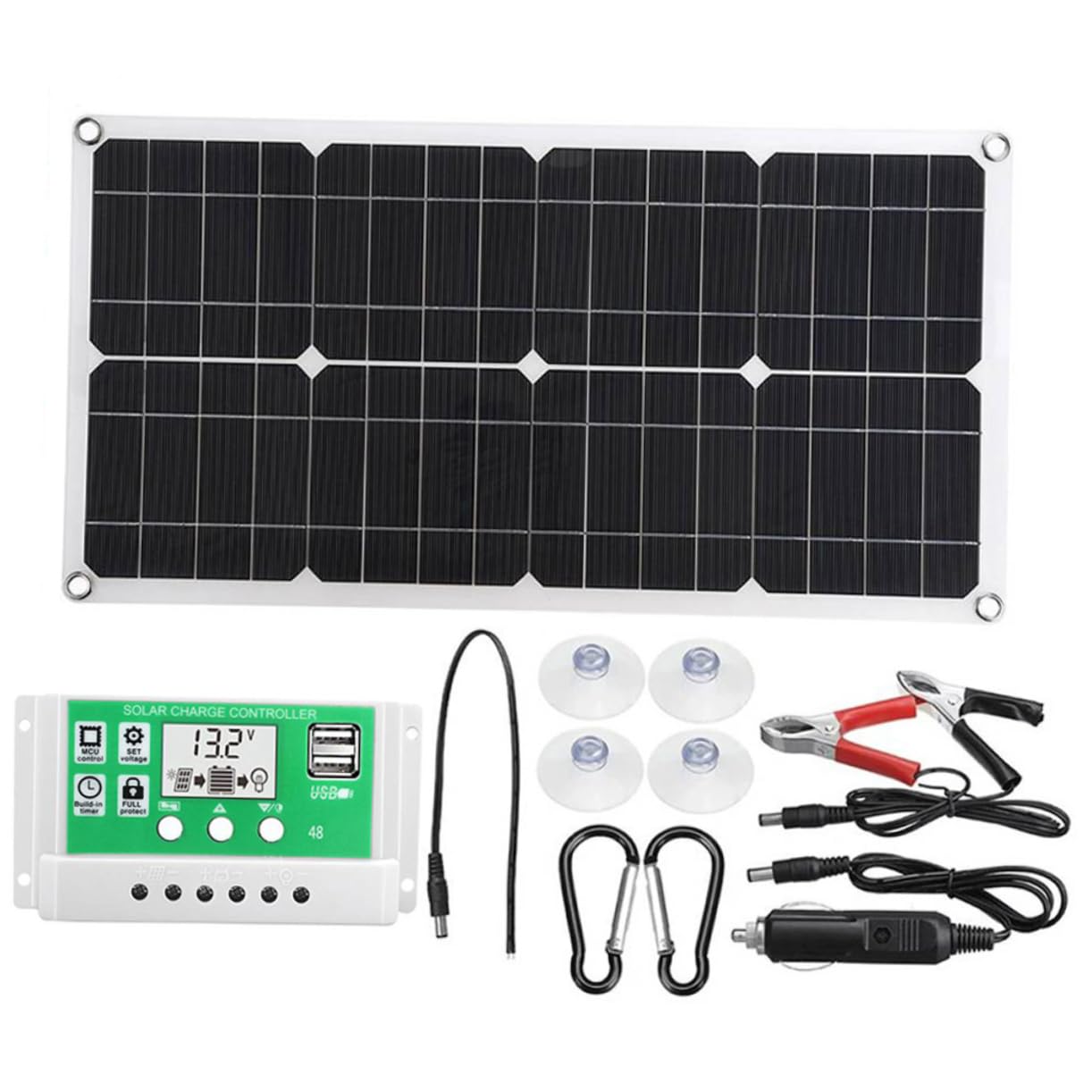 Kit Pannello Solare Pieghevole Portatile 25w 18v in Silicio Monocristallino, Leggero, per Campeggio e Emergenze Auto,