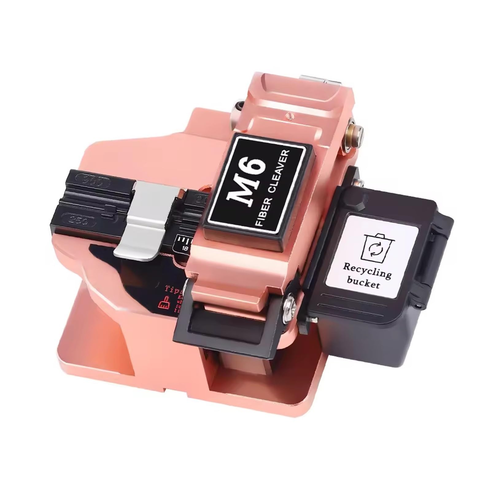 CUDTAPI Optical Fiber Cleaver, M6 Fiber Optic Cutter Rose Gold Precision Automatic Return Hot Melt Cable Cleaver