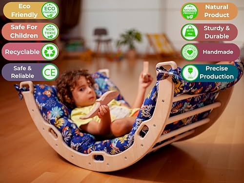 Miniatura 2 de Arco de escalada  Arco de balancín Montessori  Balancín de escalada de madera  Arco con almohada acogedora  Arco de escalada de madera con cojín