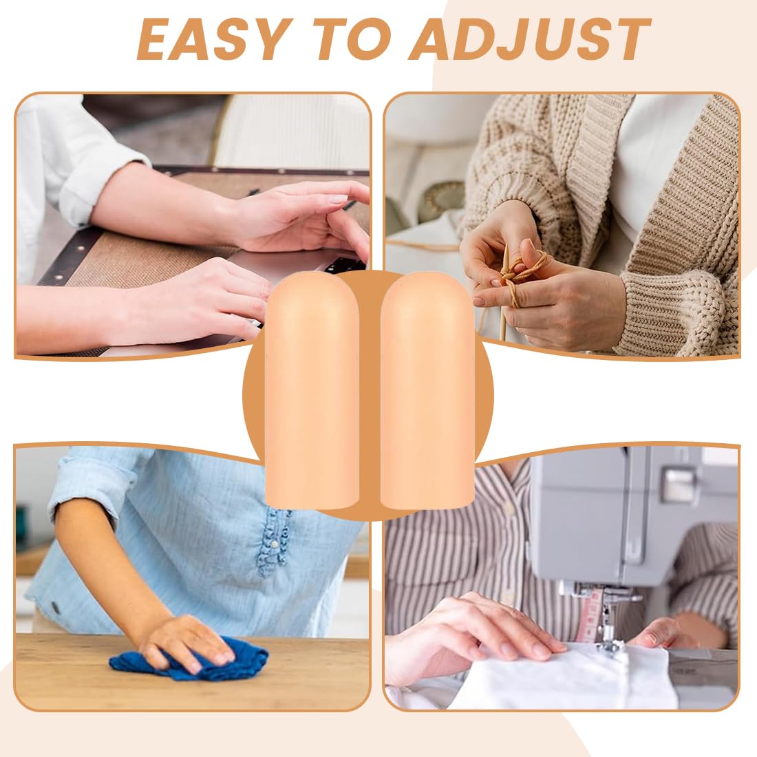 10 pcs protège-doigts en silicone, Protection du bout des doigts Imperméables, Protection du pouce, Protection des doigts en cas de blessure des mains, Convient au pouce(Couleur chair)