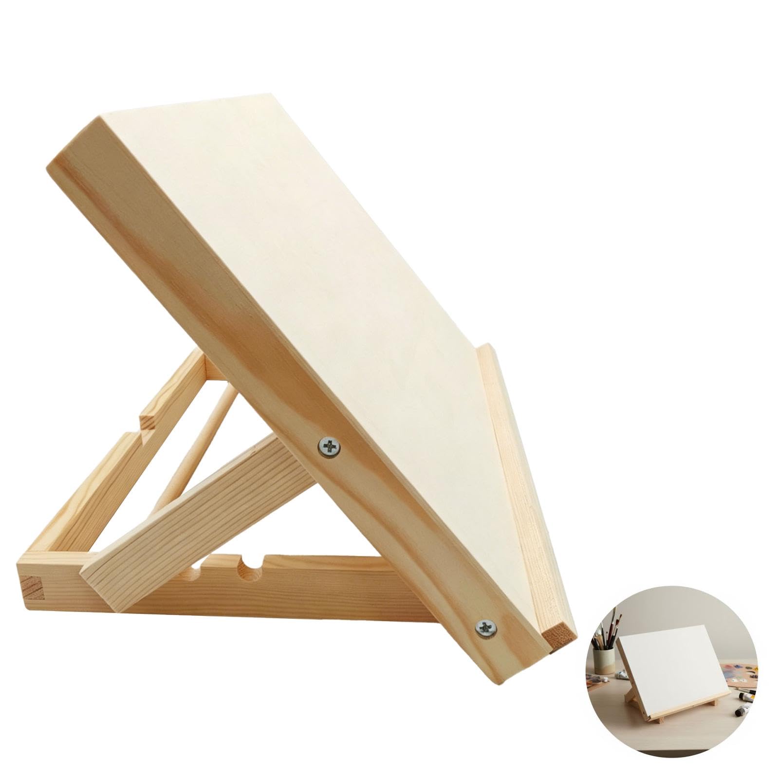 2 cavalletti da tavolo in legno, 23,1 x 8,9 x 33 cm, lavagna da disegno portatile per scrivania, pittura, disegno, lettura ed esposizione
