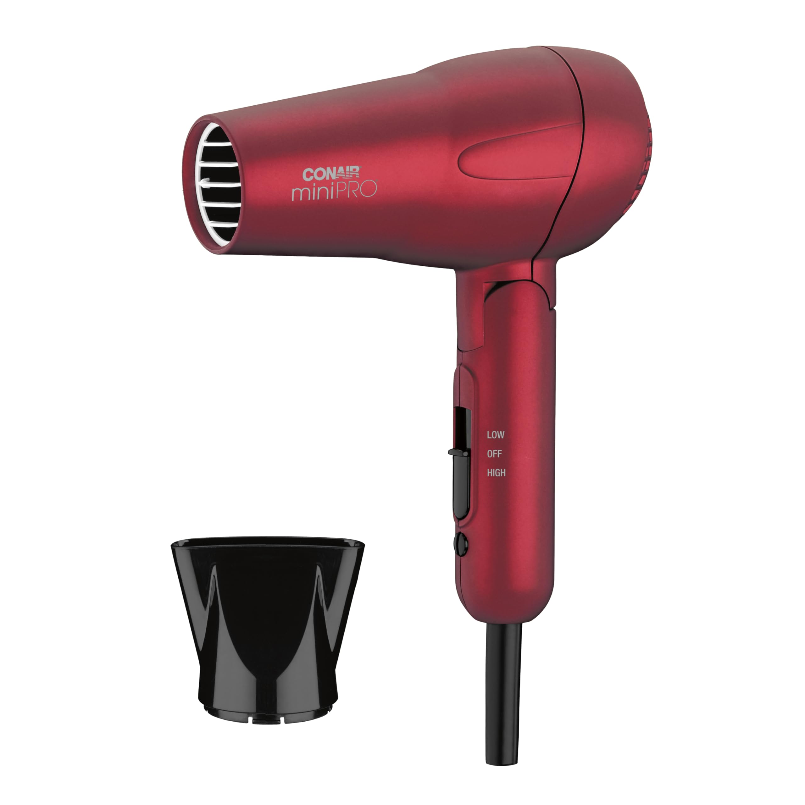 Mini Pro Hair Dryer, Travel Hair Dryer with Folding Handle, Red