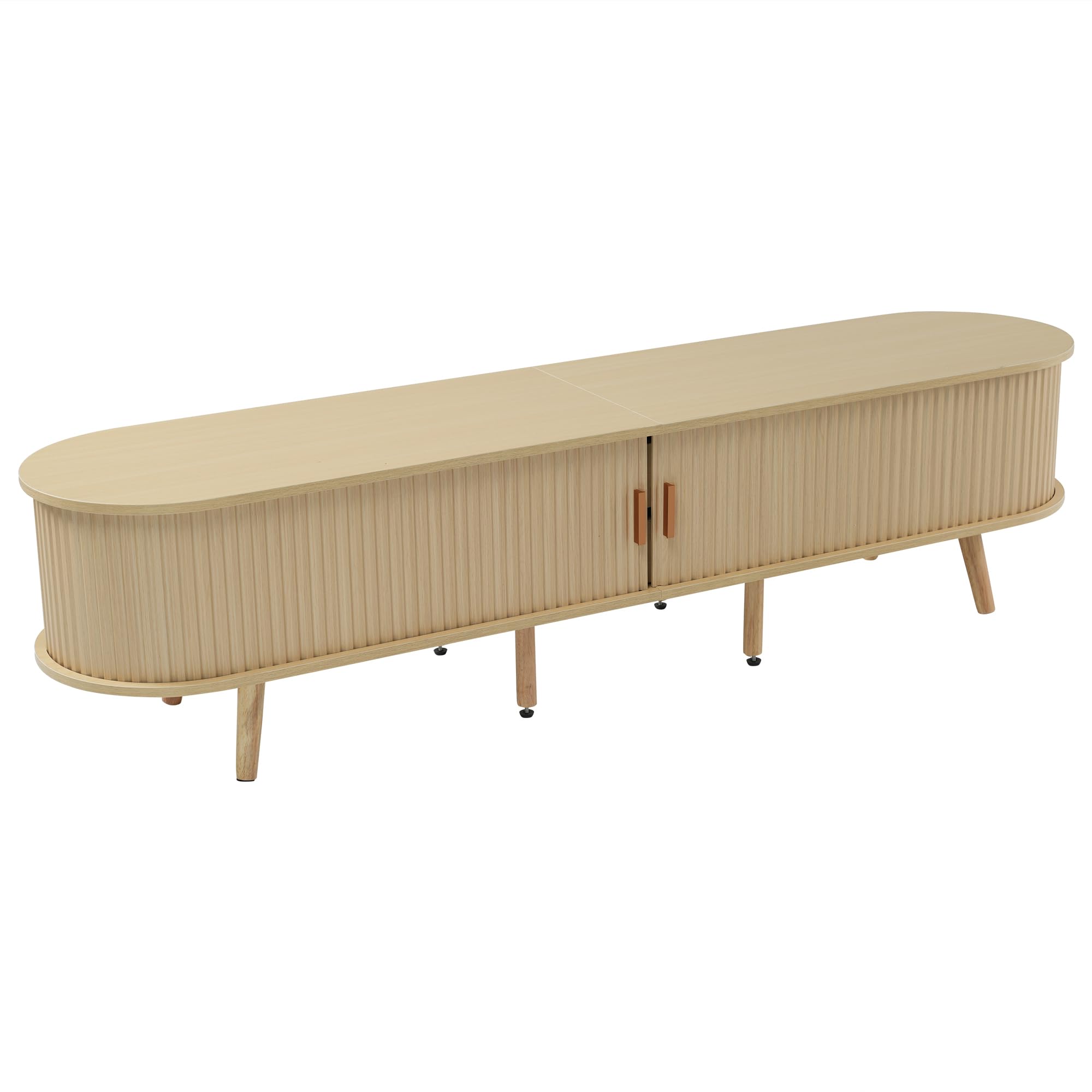 Mueble de TV para salón de 175 x 40 x 42 cm con espacio de almacenamiento, tablero de fibra de densidad media, 2 cajones