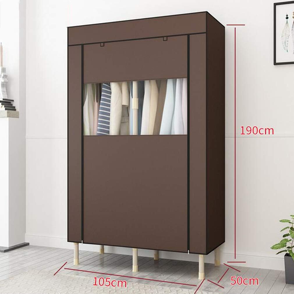 Cloth Wardrobe Clothes Closet, Simple Portable Closet Wardrobe Storage Closet Standing Closet Fabric Cabinet Portable Wardrobe,Gray_105*50 * 190cm