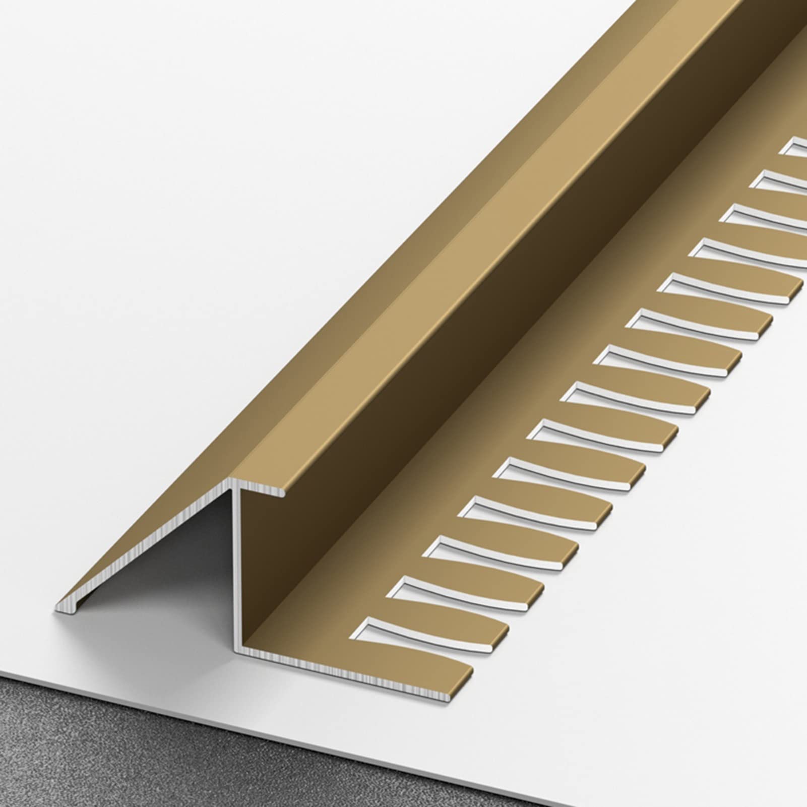 Remys Gold Wood To Carpet/Wood To Vinyl,Transition Strip, Aluminum Marble Floor Edge Trim Laminate, Flooring Seams Transition Strips(,145Cm/57In)