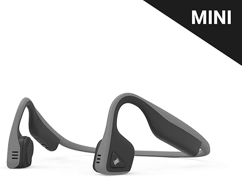 AfterShokz Trekz Titanium MINI Wireless Bone Conduction Headphones Bluetooth Sweatproof Earphones with Mic for Sports, Grey