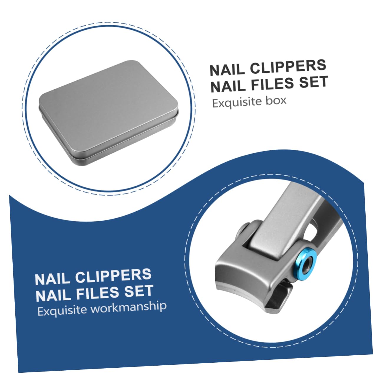 NOLITOY 9pcs Oversized Nail Clippers Set Nail Files Stainless Steel Clipper Professional Clippers for Natural Clipper File Set