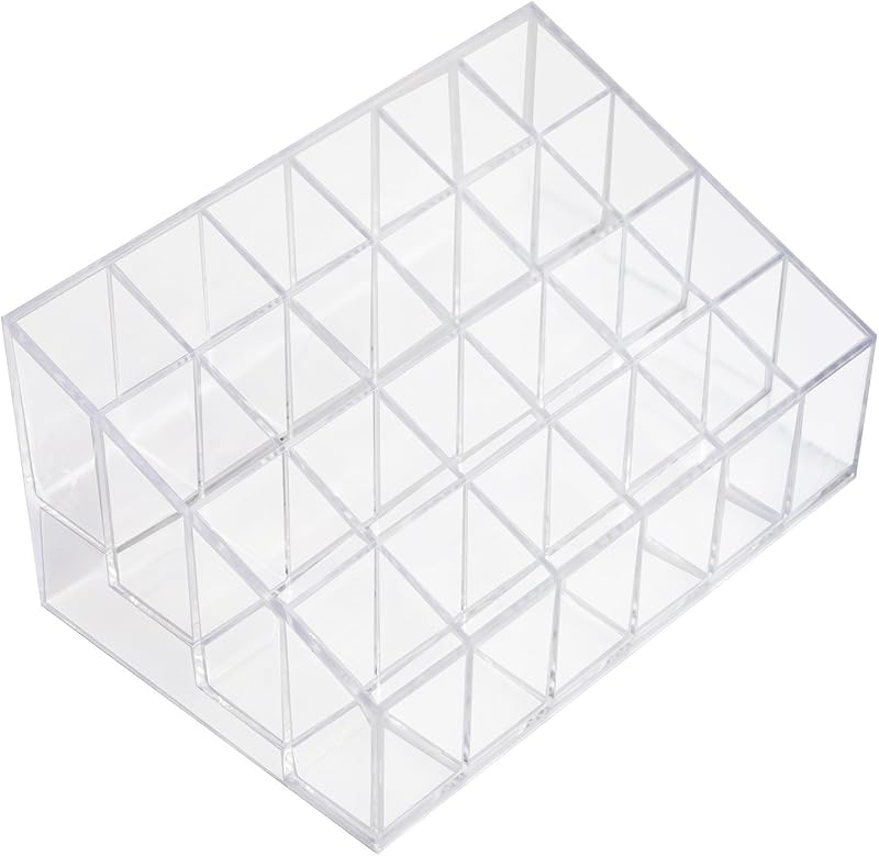 Transparent Cosmetic Makeup Organizer for Lipstick, Brushes, Bottles, and More - Clear Case Display Rack Holder