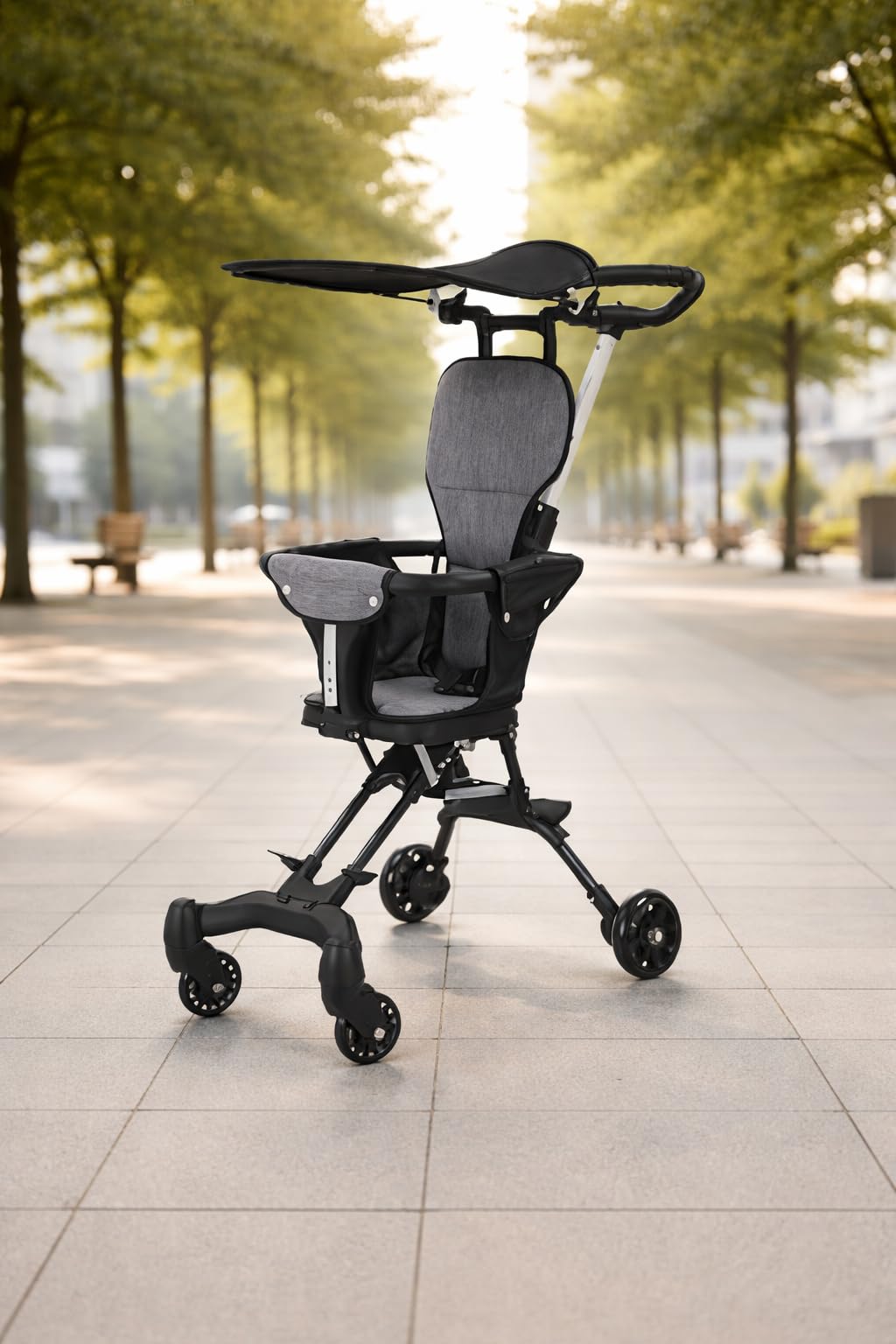 Tiny Baby Stroller | New Born/Safety Harness| with Sunshade,Foldable Baby Trolley with Foldable Baby Trolley, Adjustable 3 Point Safety Belt & Lightweight Vacation, Car and Daily Use-image-23