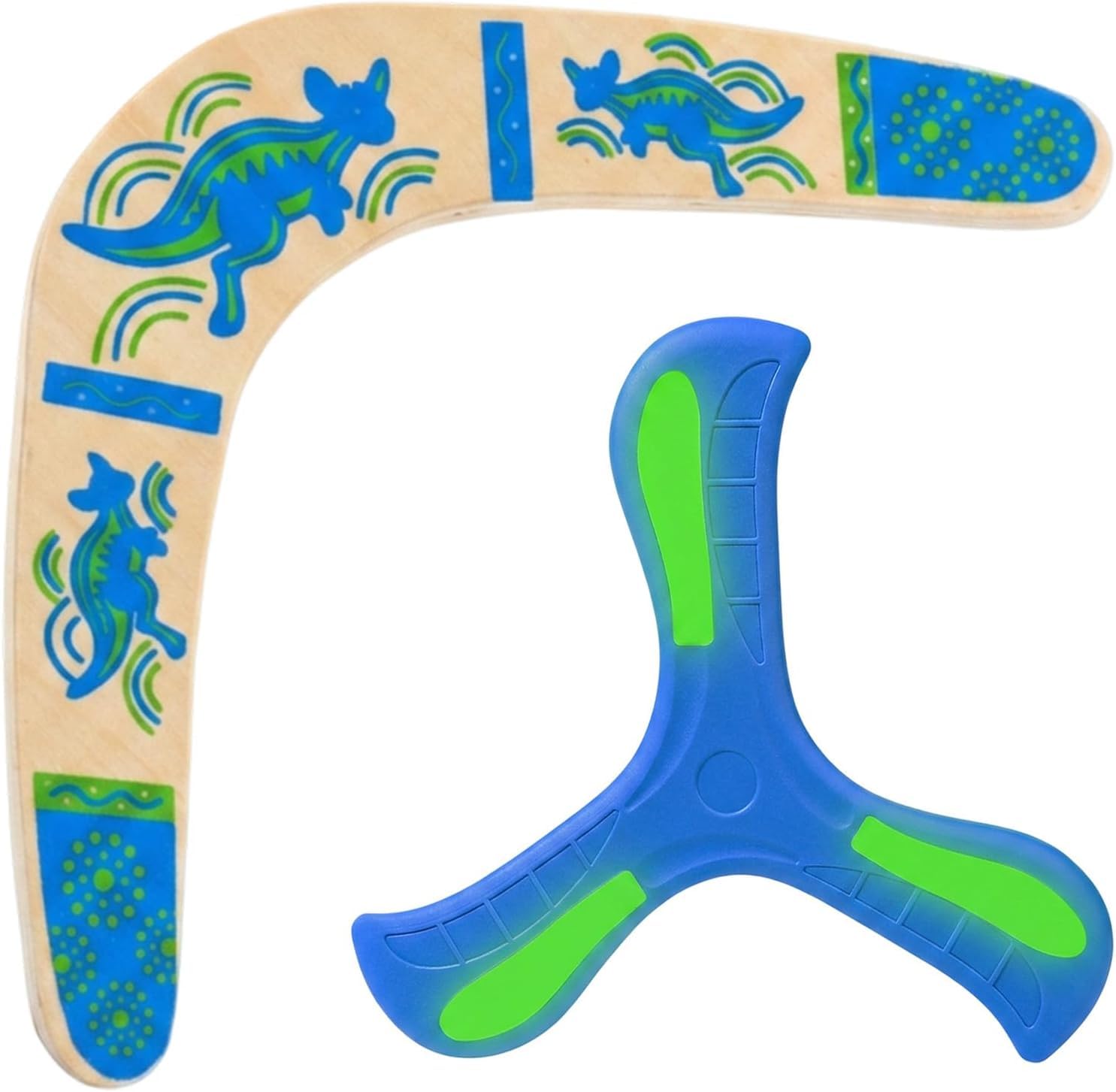 Ywikfag 2 Boomerang Set, Wooden And EVA, Boomarang, Aerobie Frisbee For Outdoor Play, Wooden And EVA Boomerang Set, 2 Pieces, 11.5x28 cm And 20 cm, For Backyard, Beach, And Park Activities
