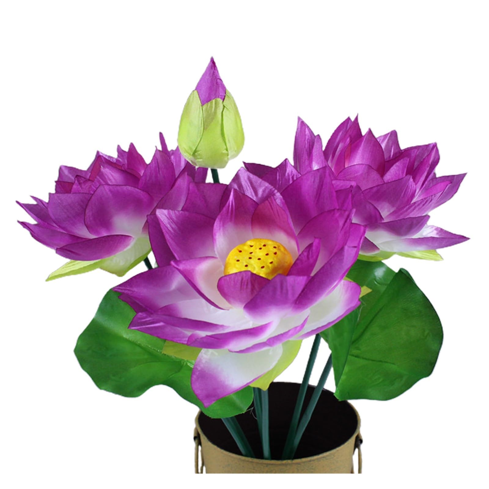 DUNSBY Artificial Lotus 1pc Artificial Flower Lotus Fake Silk For Wedding Ceremony Decor Home Garden Bouquet(Purple)