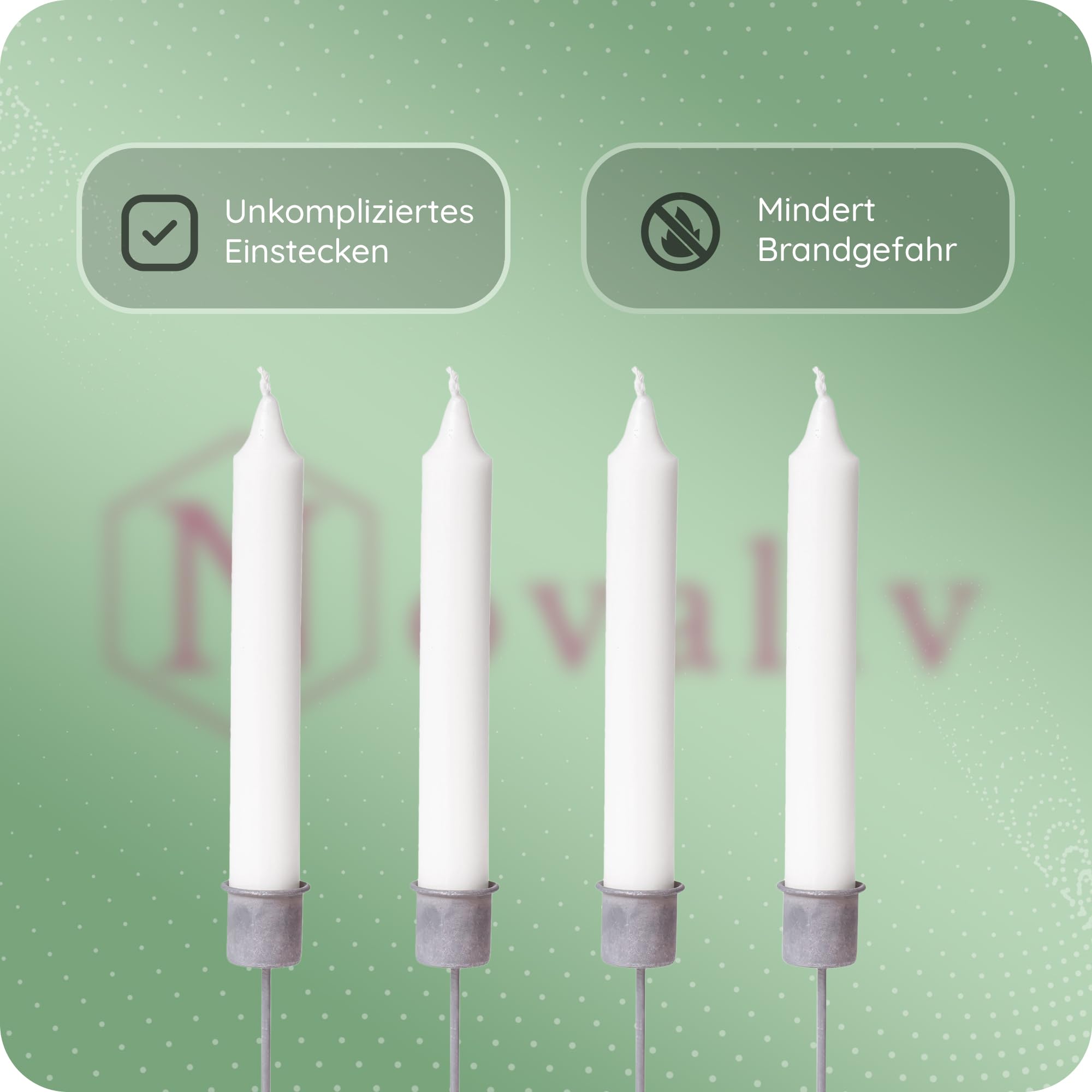 Novaliv Stabkerzenhalter Set - 4er Set Kerzenstecker Im Vintage Look Für Adventskränze