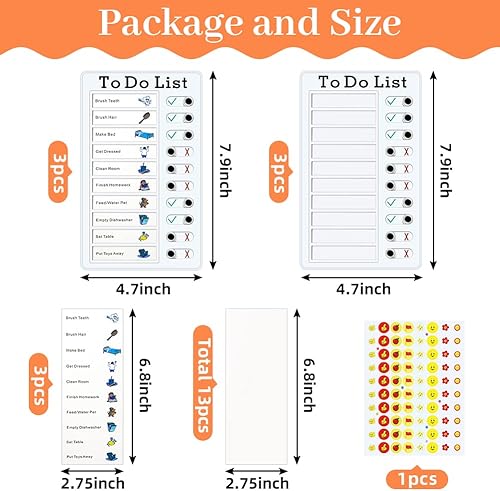 Miniatura 2 de Tablero de lista de verificación de notas de tabla de tareas 6 piezas diarias de listas de tareas pendientes tablas de planificación tablero de