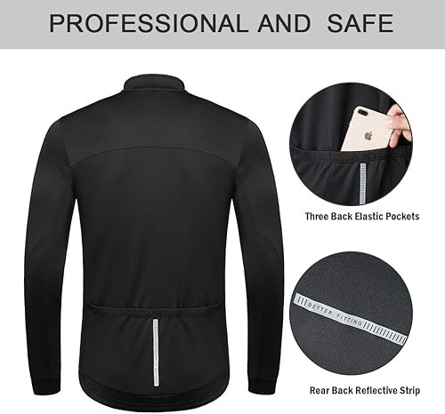 Miniatura 9 de Przewalski Chaqueta térmica de ciclismo para hombre de manga larga con 3 bolsillos traseros