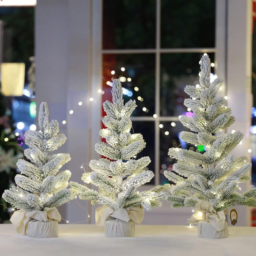 ZUMAHA Mini Albero di Natale da Tavolo, Albero Artificiale Floccato in PE, Set Fai-da-Te per Albero da Tavolo per Decorazioni da Tavolo per Feste di Natale