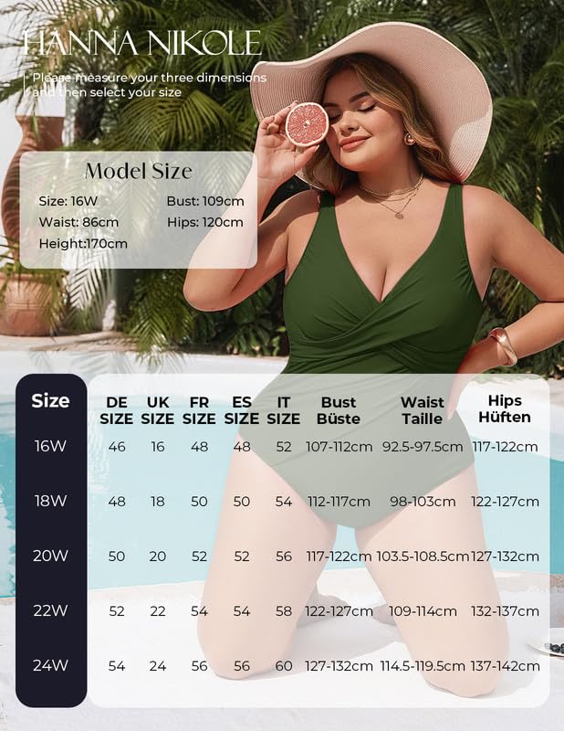 Hanna Nikole Damski strój kąpielowy plus size push up jednoczęściowy strój kąpielowy elegancki strój kąpielowy monokini strój kąpielowy regulowany wygodny strój kąpielowy
