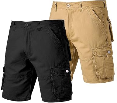 Amazon.com: Pantalones cortos cargo clásicos para hombre, 2 unidades,  ajuste relajado, elásticos, multibolsillos, casuales : Ropa, Zapatos y  Joyería