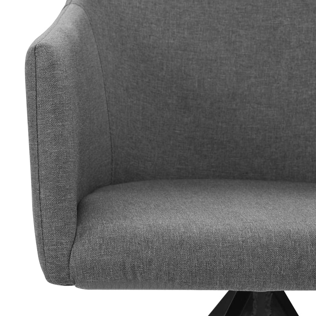 Sedia girevole per sala da pranzo, 2 pezzi, tessuto grigio chiaro con telaio in acciaio, imbottita ergonomica, girevole a 360 gradi, seduta 45 x 45 cm, ideale per sala da pranzo, ufficio