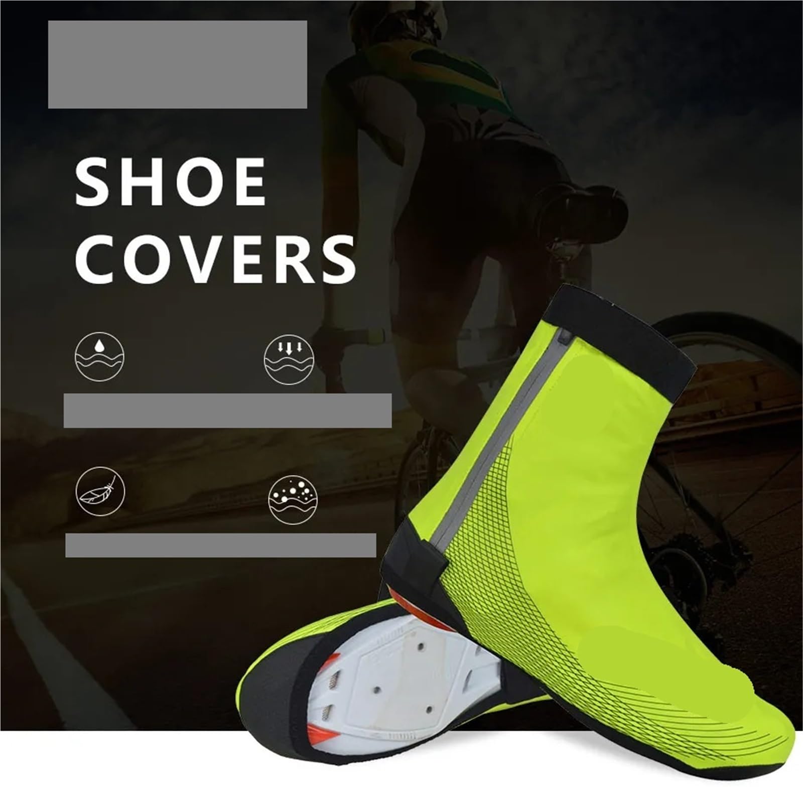 2 pares de cubiertas for zapatos ciclismo, impermeables for, for a prueba viento para Protección