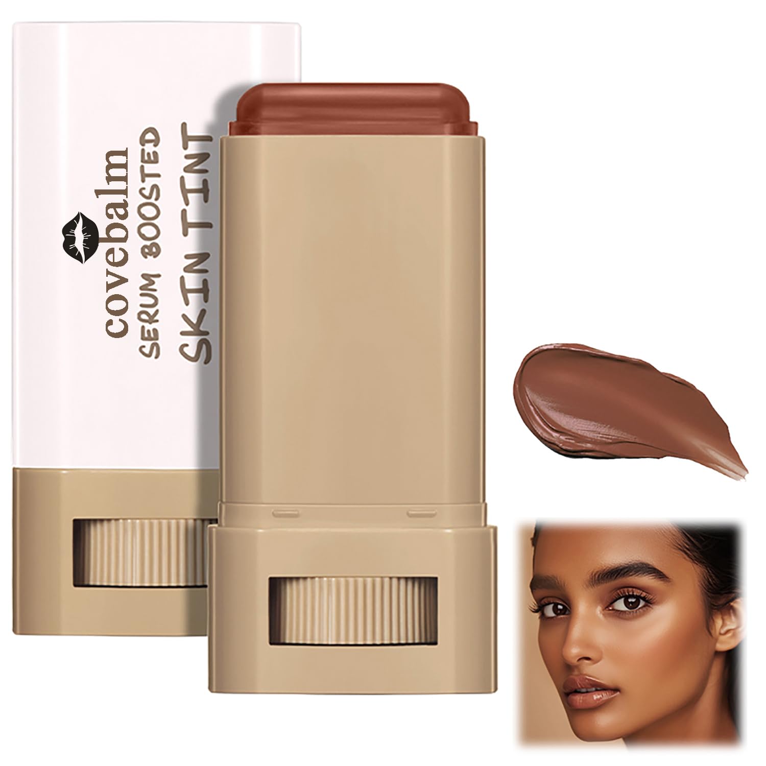 Covebalm Beauty Skin Tint for Black Women Covebalm Foundation Stick Serum Boosted Skin Tint Balm Tinted Moisturizer for