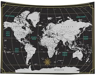 CAPSCEOLL World Map Tapestry for Kids Student Wall Tapestry World Geogra...