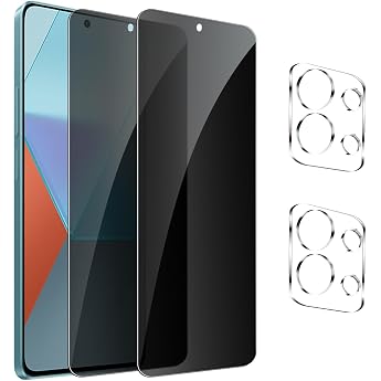4 pieces privacy screen protector for Xiaomi Redmi Note 13 Pro privacy tempered glass protection 2 x anti-spy protective glass + 2 x camera protection anti-peeping privacy film anti-spy protective glass