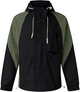 Mymyguoe Men's Rain Jacket Outdoor Hiking Jacket Waterproof Breathable Transition Jacket Ski Jacket Breathable Warm Lined Cardigan Functional Softshell Windproof Rain Jacket